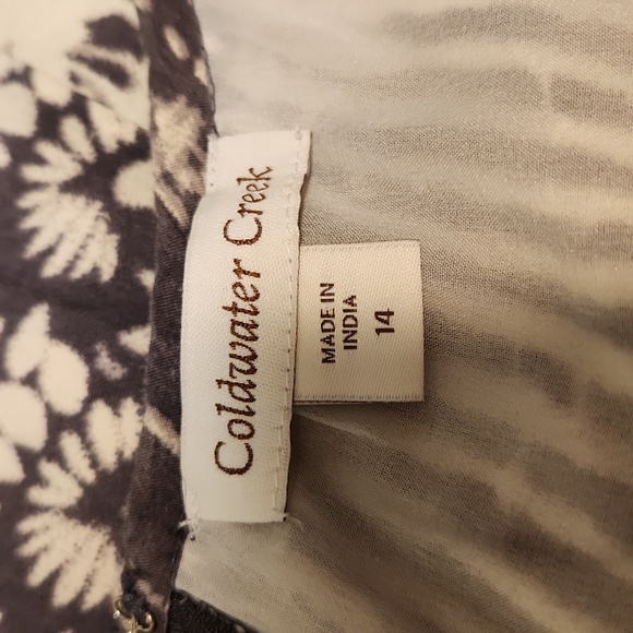 Coldwater Creek Gray Ivory Tie Dye Sleeveless Fit & Flare Maxi Dress Sz 14 - Picture 8 of 10